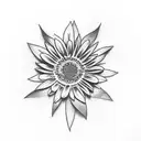 create a little aster flower that blooms in september and has a purple colour and all the petals are fallen down tattoo design idea