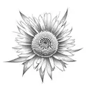 create a little aster flower that blooms in september and has a purple colour and all the petals are fallen down tattoo design idea