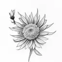 create a little aster flower that blooms in september and has a purple colour and has one petal alive tattoo design idea