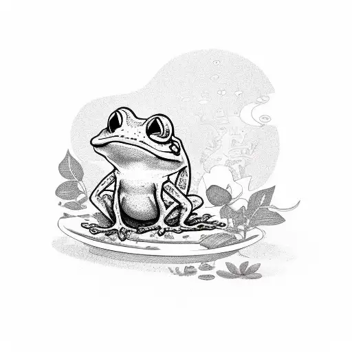 Cute Cartoon Frog, with his touge out and it spells out, "Berry is the Bestest" tattoo design idea