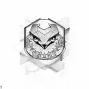 Letter t cover up tattoo design idea