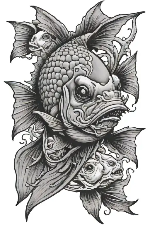 Sublime bad fish creepy tattoo design idea