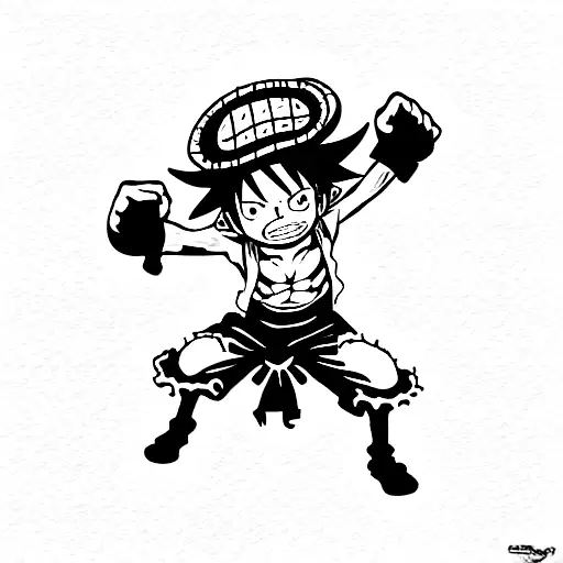 luffy in gear 5 form from one piece anime tattoo design idea