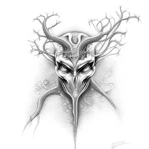 Neurons with Devil tattoo design idea