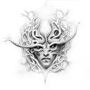 Neurons with Devil tattoo design idea