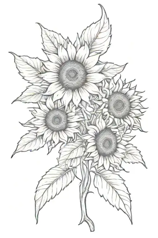 sunflowers intertwined tattoo design idea