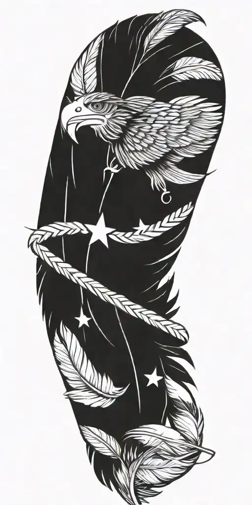 Incorporate a Texas-shaped badge with feathers intertwined, symbolizing strength and freedom tattoo design idea