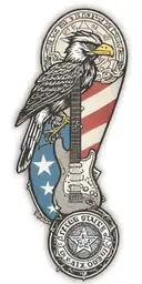 Texas state flag, police shield badge, fender guitar, NICU Awareness, Lunar module, woody the woodpecker, roadrunner tattoo design idea