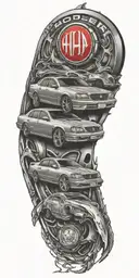 Holden car brand logo incorporated tattoo design idea