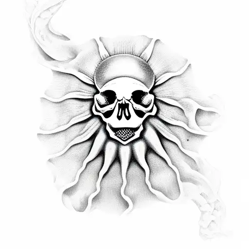 Skull jellyfish tattoo design idea