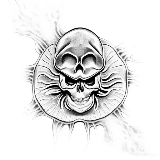 Skull jellyfish tattoo design idea