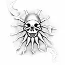 Skull jellyfish tattoo design idea