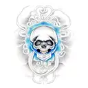 Skull jellyfish tattoo design idea