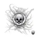 Skull jellyfish tattoo design idea