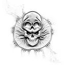 Skull jellyfish tattoo design idea