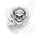 Skull jellyfish tattoo design idea