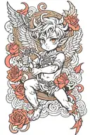 devil cupid tattoo design idea