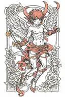 devil cupid tattoo design idea