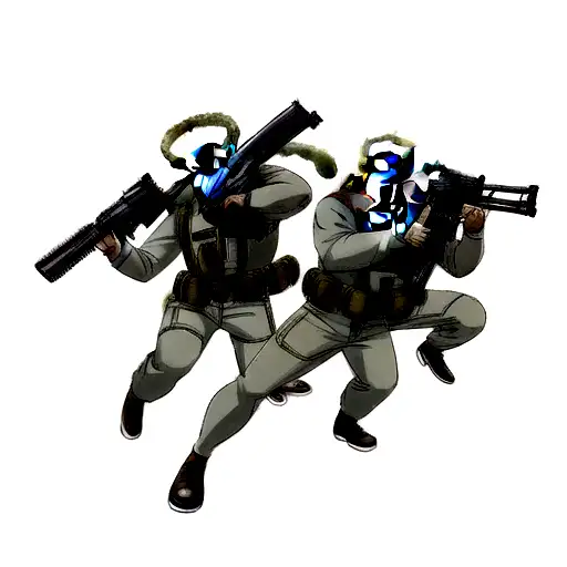 gorillas with guns tattoo design idea