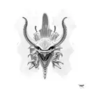 Dragonlike Xenomorph tattoo design idea