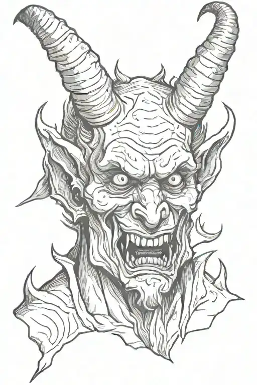 devil horns tattoo design idea