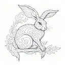 fire rabbit, overcoming challenges like self harm, polycystic ovary syndrome, eating disorder, Gemini  tattoo design idea