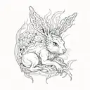fire rabbit, overcoming challenges like self harm, polycystic ovary syndrome, eating disorder, Gemini  tattoo design idea