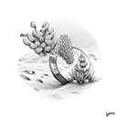 lupine, bluebonnet, sea heather and California poppies in a ring tattoo design idea