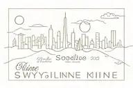 skyline with coordinates written underneath tattoo design idea