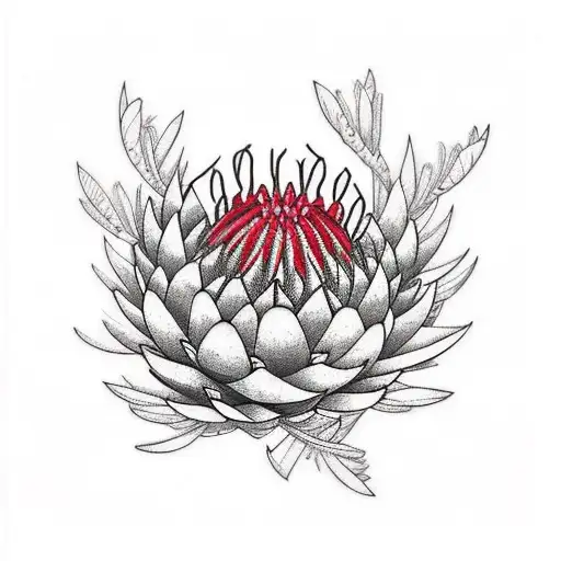 protea tattoo design idea