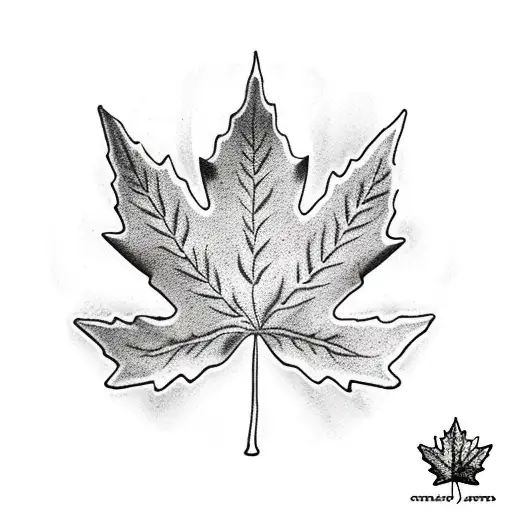Maple Leaf and Canadian Landscapes tattoo design idea