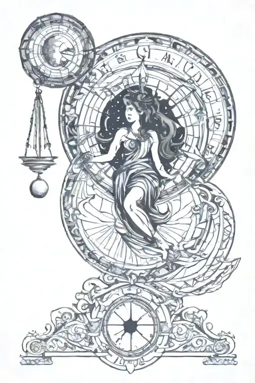 Aquarius sun, Aries moon, libra rising zodiac tattoo design idea