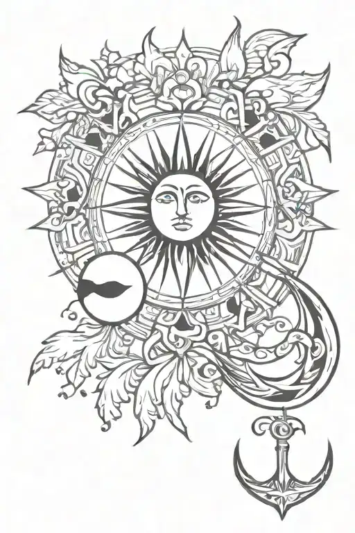 Simple Aquarius sun, Aries moon, libra rising zodiac tattoo design idea
