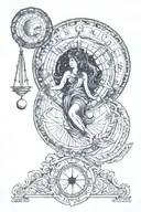Aquarius sun, Aries moon, libra rising zodiac tattoo design idea