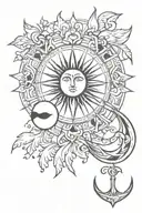 Simple Aquarius sun, Aries moon, libra rising zodiac tattoo design idea