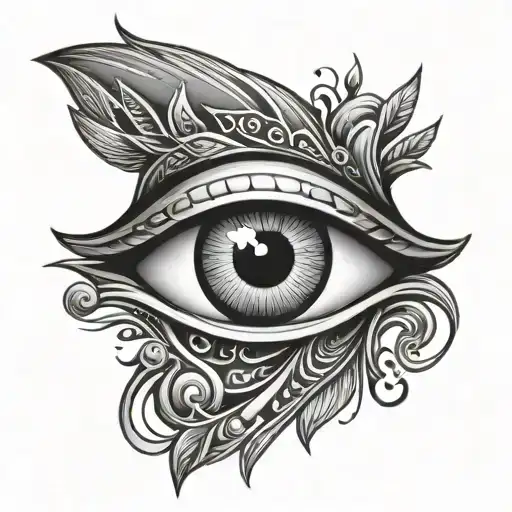 horus eye and flame  tattoo design idea