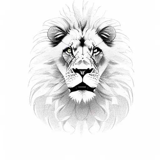 Angry lion, menacing, angry, scary, realistic, portrait tattoo design idea