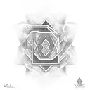 name tattoo: VISHAL in which v triangle & s $ sign tattoo design idea