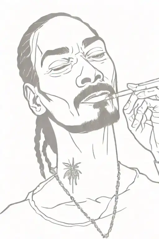 snoop dog smoking a blunt tattoo design idea