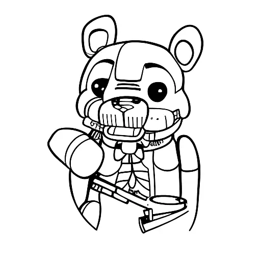 five nights at freddy teddy tattoo design idea