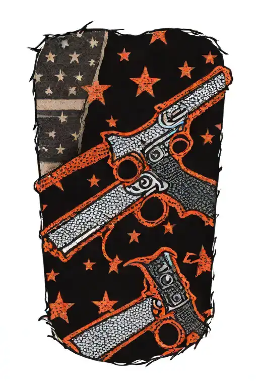 tattered and torn 2nd amendment flag tattoo design idea