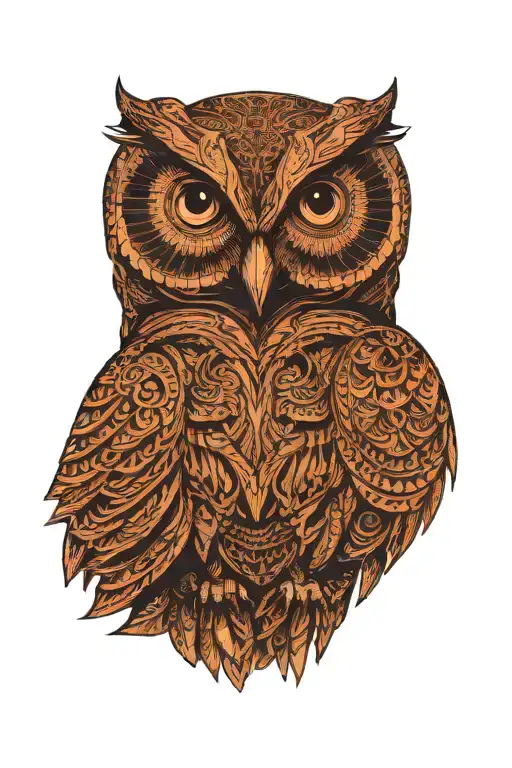 Owl, sacred geometry  tattoo design idea