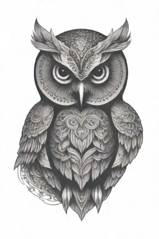 Owl, sacred geometry tattoo design idea
