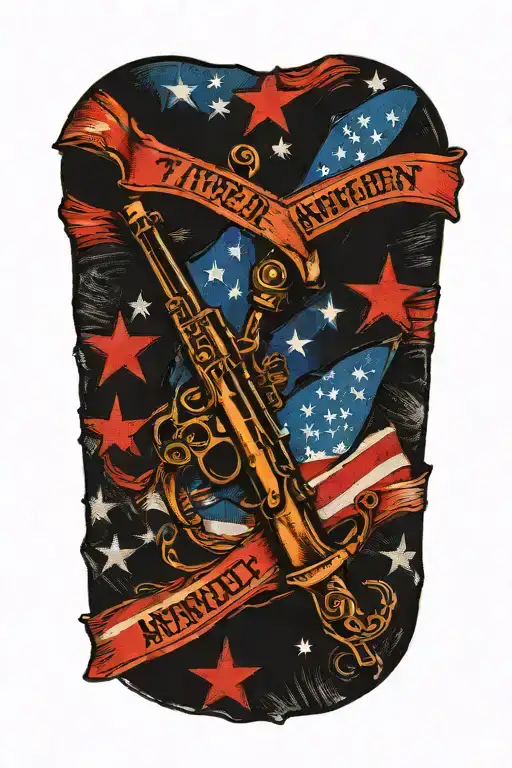 tattered and torn 2nd amendment flag tattoo design idea