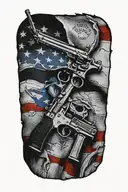 tattered and torn 2nd amendment flag tattoo design idea