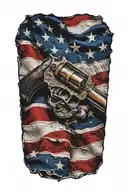 tattered and torn 2nd amendment flag tattoo design idea