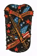 tattered and torn 2nd amendment flag tattoo design idea