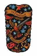 tattered and torn 2nd amendment flag tattoo design idea