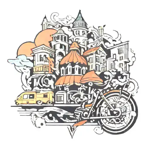 city tattoo design idea
