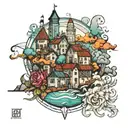 city tattoo design idea
